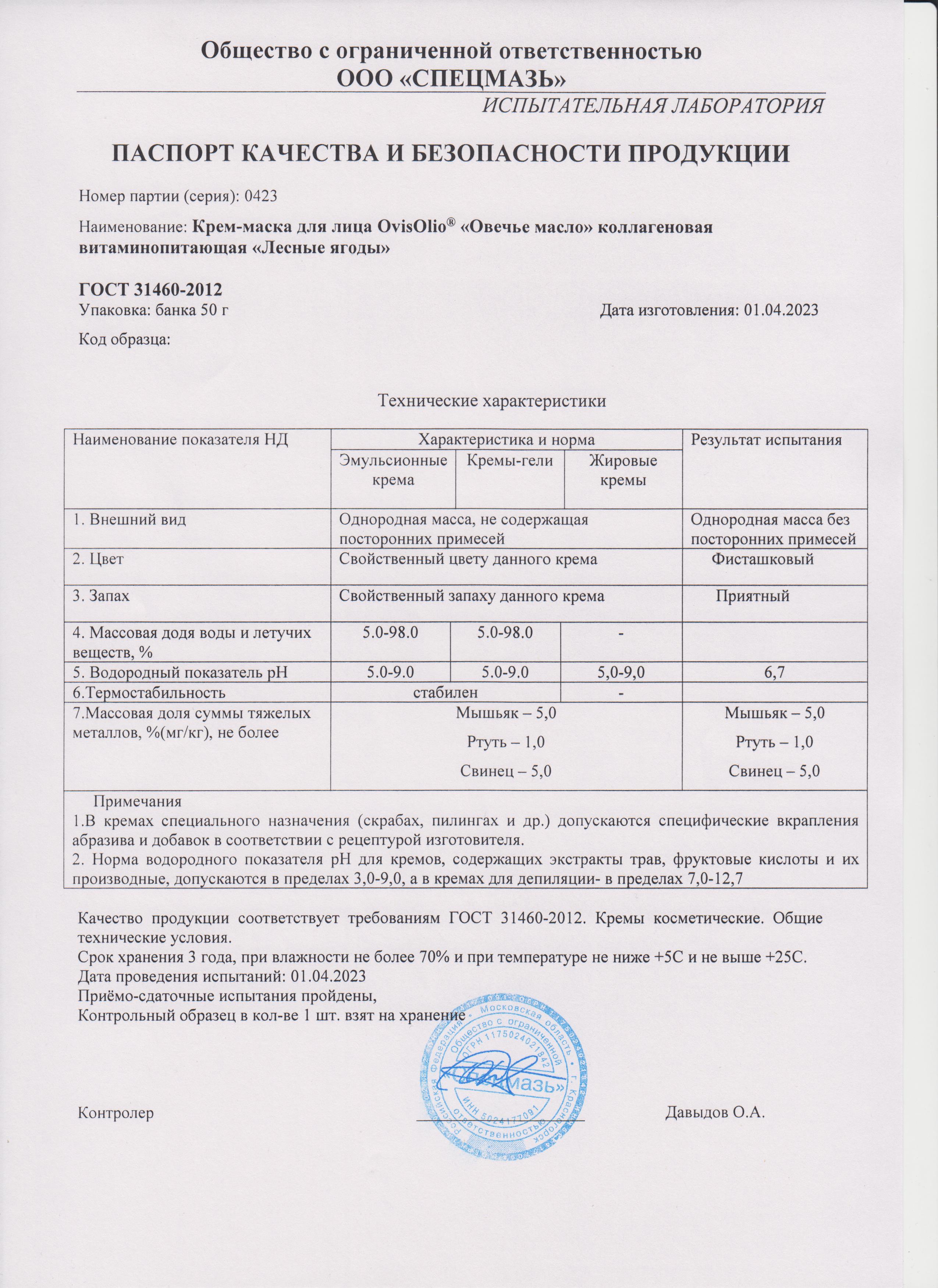 Паспорт №042023